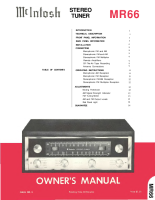 McIntosh MR-66 - Owners manual 